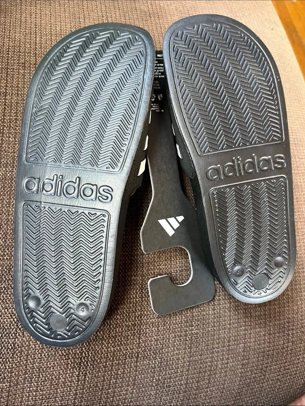 adidas Kids Black and White Slide Sandals with Three Stripes - Adilette Shower